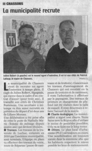 Article Charente Libre du 30/09/2014